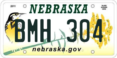 NE license plate BMH304