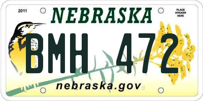 NE license plate BMH472