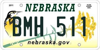NE license plate BMH511