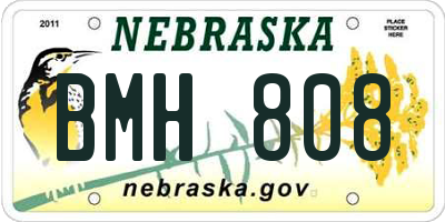 NE license plate BMH808