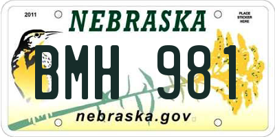 NE license plate BMH981