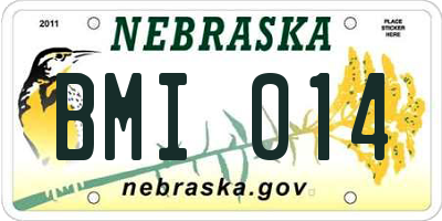 NE license plate BMI014