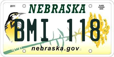 NE license plate BMI118