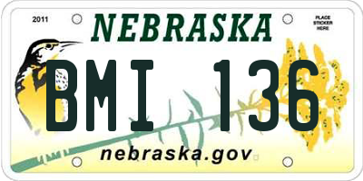 NE license plate BMI136