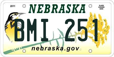 NE license plate BMI251