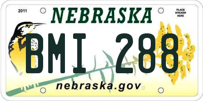 NE license plate BMI288