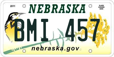 NE license plate BMI457