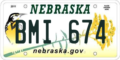 NE license plate BMI674