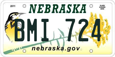 NE license plate BMI724