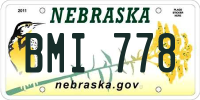 NE license plate BMI778