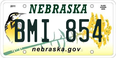 NE license plate BMI854