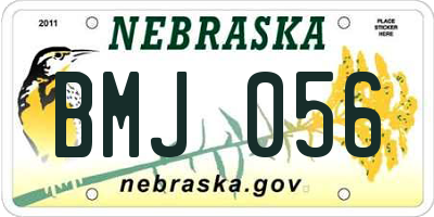 NE license plate BMJ056