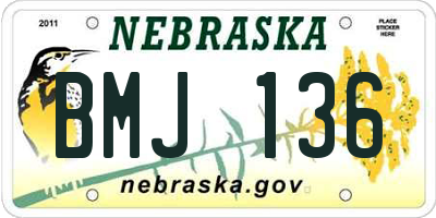 NE license plate BMJ136