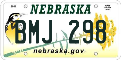 NE license plate BMJ298