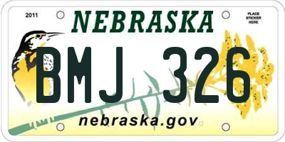 NE license plate BMJ326