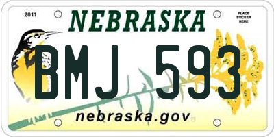 NE license plate BMJ593