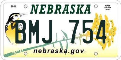 NE license plate BMJ754