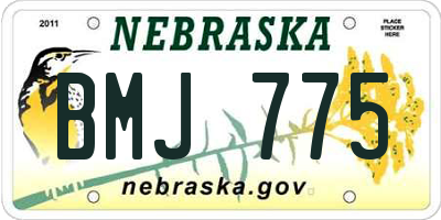 NE license plate BMJ775