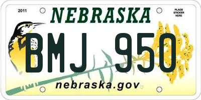 NE license plate BMJ950