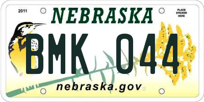 NE license plate BMK044