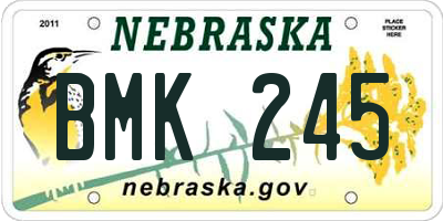 NE license plate BMK245