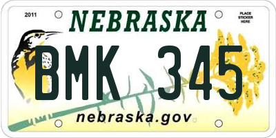 NE license plate BMK345