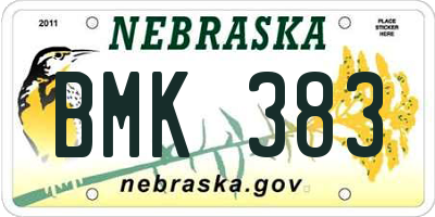 NE license plate BMK383