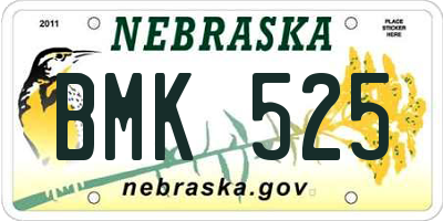 NE license plate BMK525