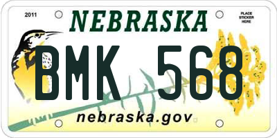 NE license plate BMK568
