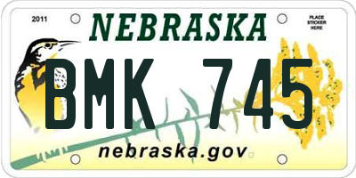 NE license plate BMK745