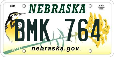 NE license plate BMK764