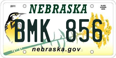 NE license plate BMK856