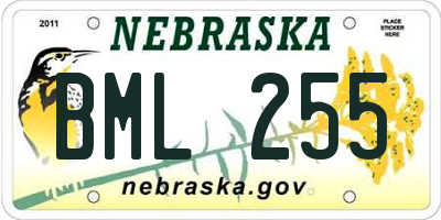 NE license plate BML255