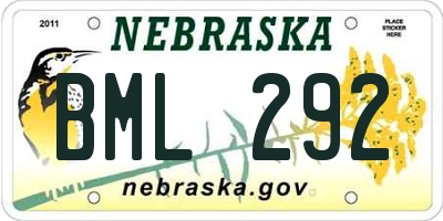 NE license plate BML292