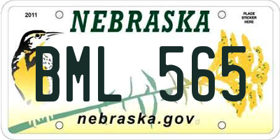 NE license plate BML565