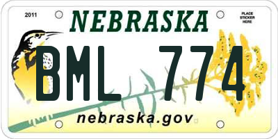 NE license plate BML774