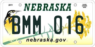 NE license plate BMM016