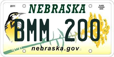 NE license plate BMM200