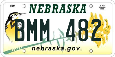 NE license plate BMM482