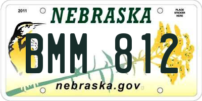 NE license plate BMM812