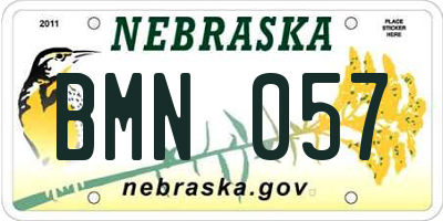 NE license plate BMN057