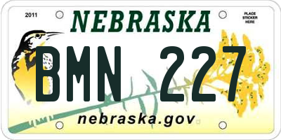 NE license plate BMN227
