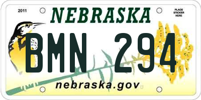 NE license plate BMN294