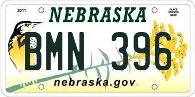 NE license plate BMN396