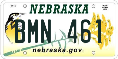 NE license plate BMN461