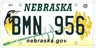 NE license plate BMN956