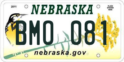 NE license plate BMO081