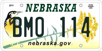 NE license plate BMO114