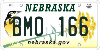 NE license plate BMO166