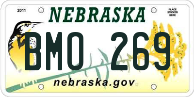 NE license plate BMO269